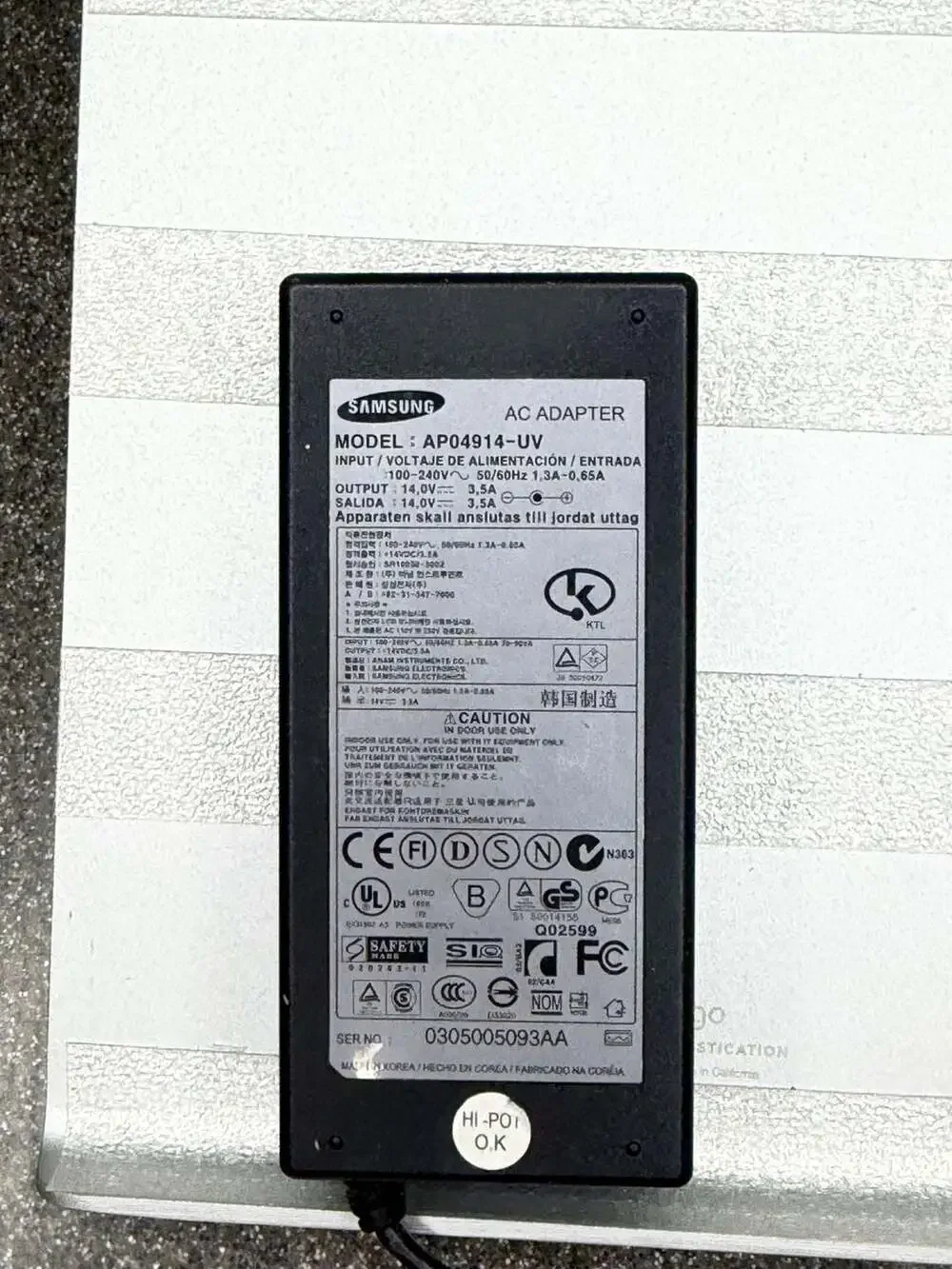 Samsung AP04914-UV 14V 3.5A AC Power Adapter